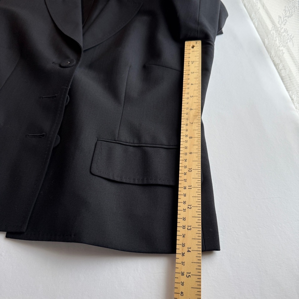Anne Klein Suit Black Wool Blend 3-Button Blazer Jacket 12P Petite - Picture 9 of 14